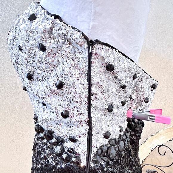 Sexy BLING Sweetheart Sleeveless Evening Cocktail Sequin Sleeveless Glamorous - Picture 6 of 13